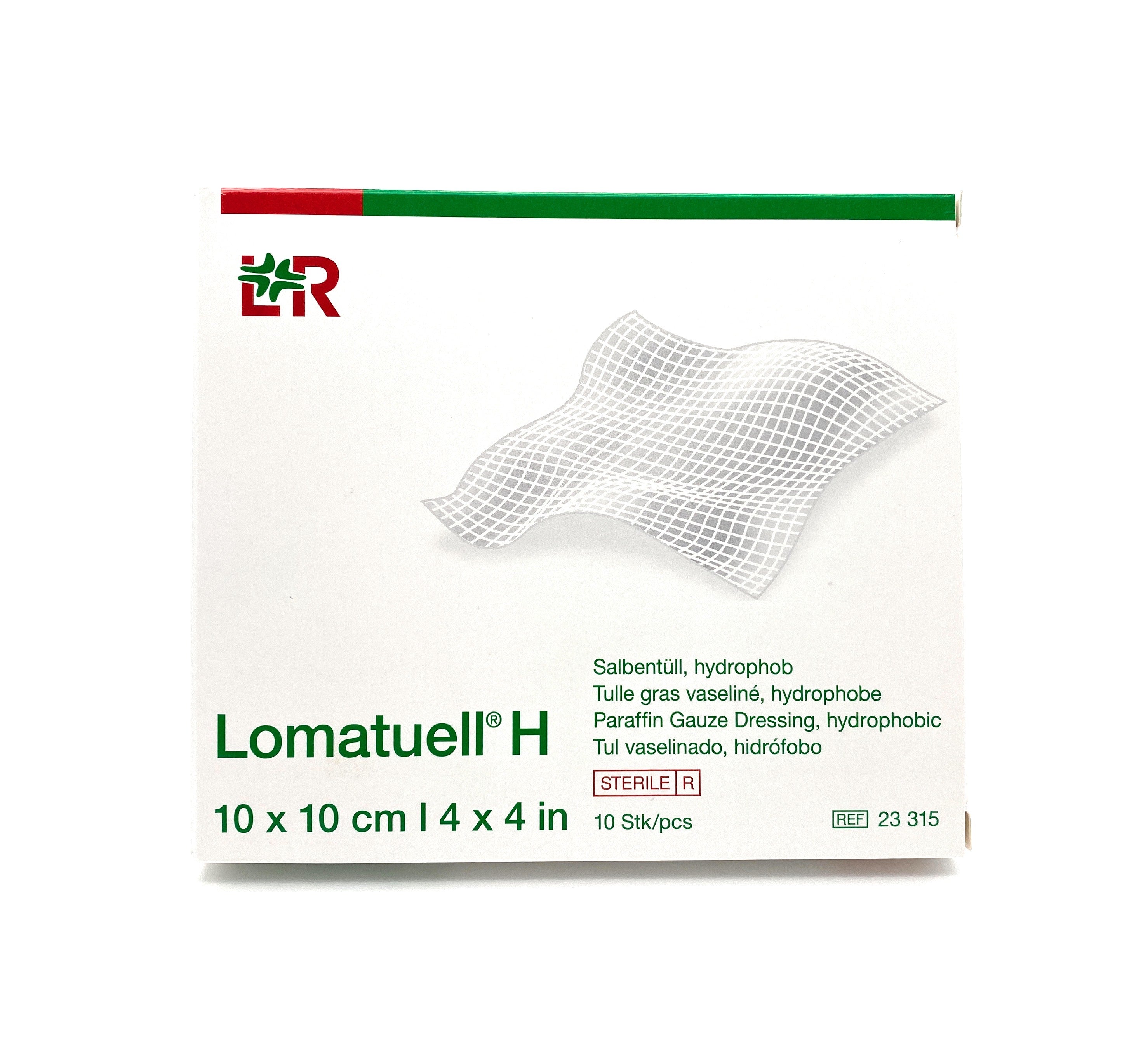 Lomatuell H | Salbentüll | 10cm x 10cm | Sterile | Hydrophob | 10 Stk