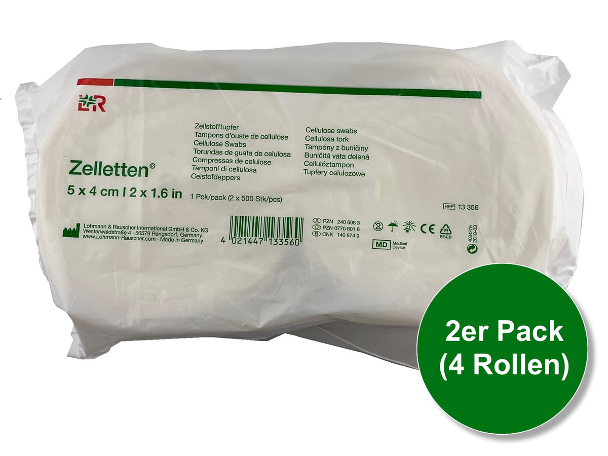Zelletten Zellstofftupfer (2.000 Stück / 5 x 4 cm) - Lohmann & Rauscher REF 13356