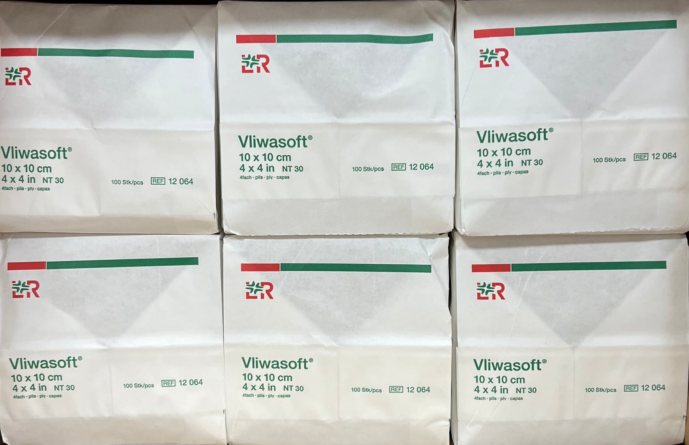 Vliwasoft Vlieskompresse 10 x 10 cm unsteril (600 Stück / 4fach) - Lohmann & Rauscher REF 12064