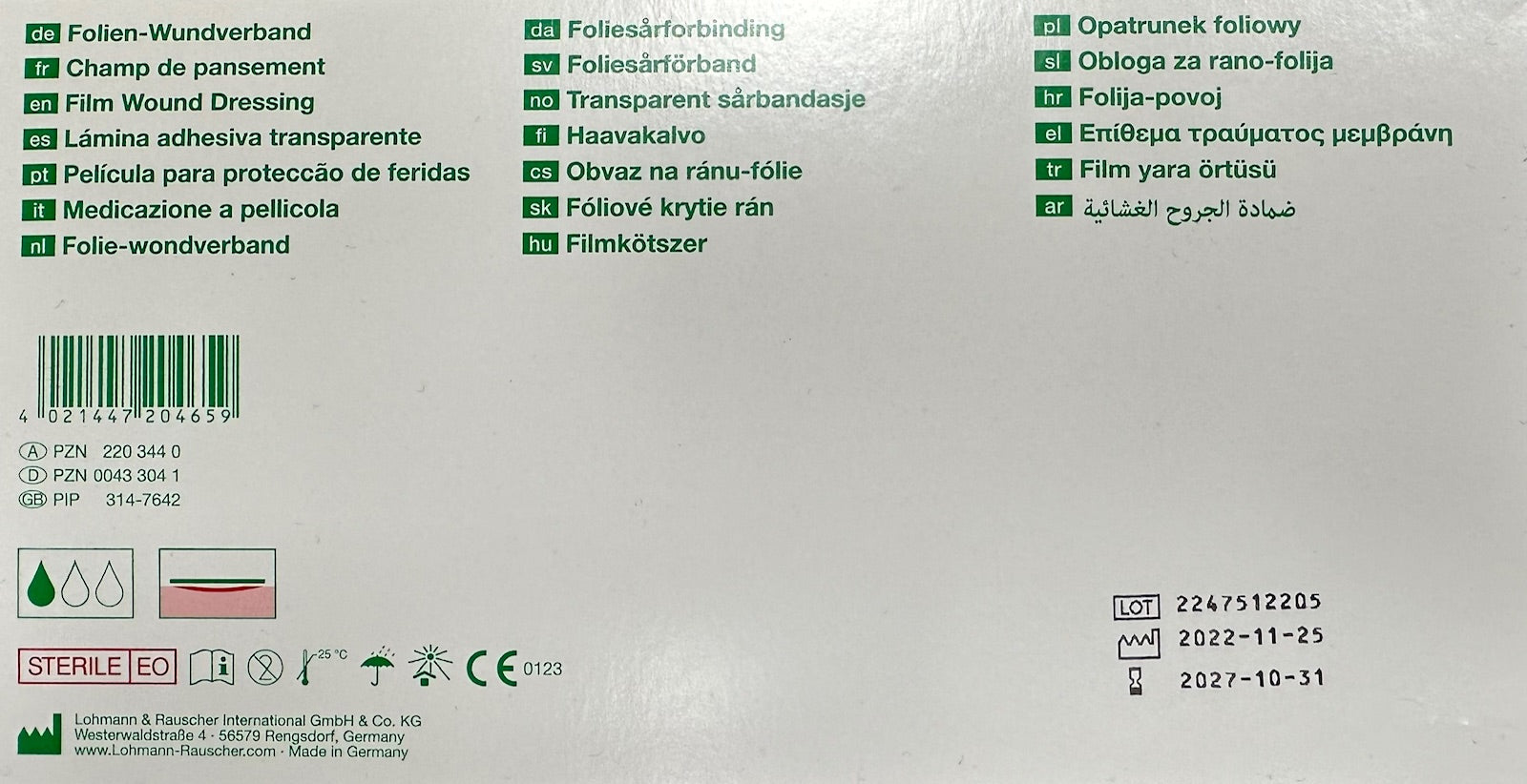 Suprasorb F Folienverband 15 cm x 20 cm Wundverband (10 Stück) - Lohmann & Rauscher REF 20465