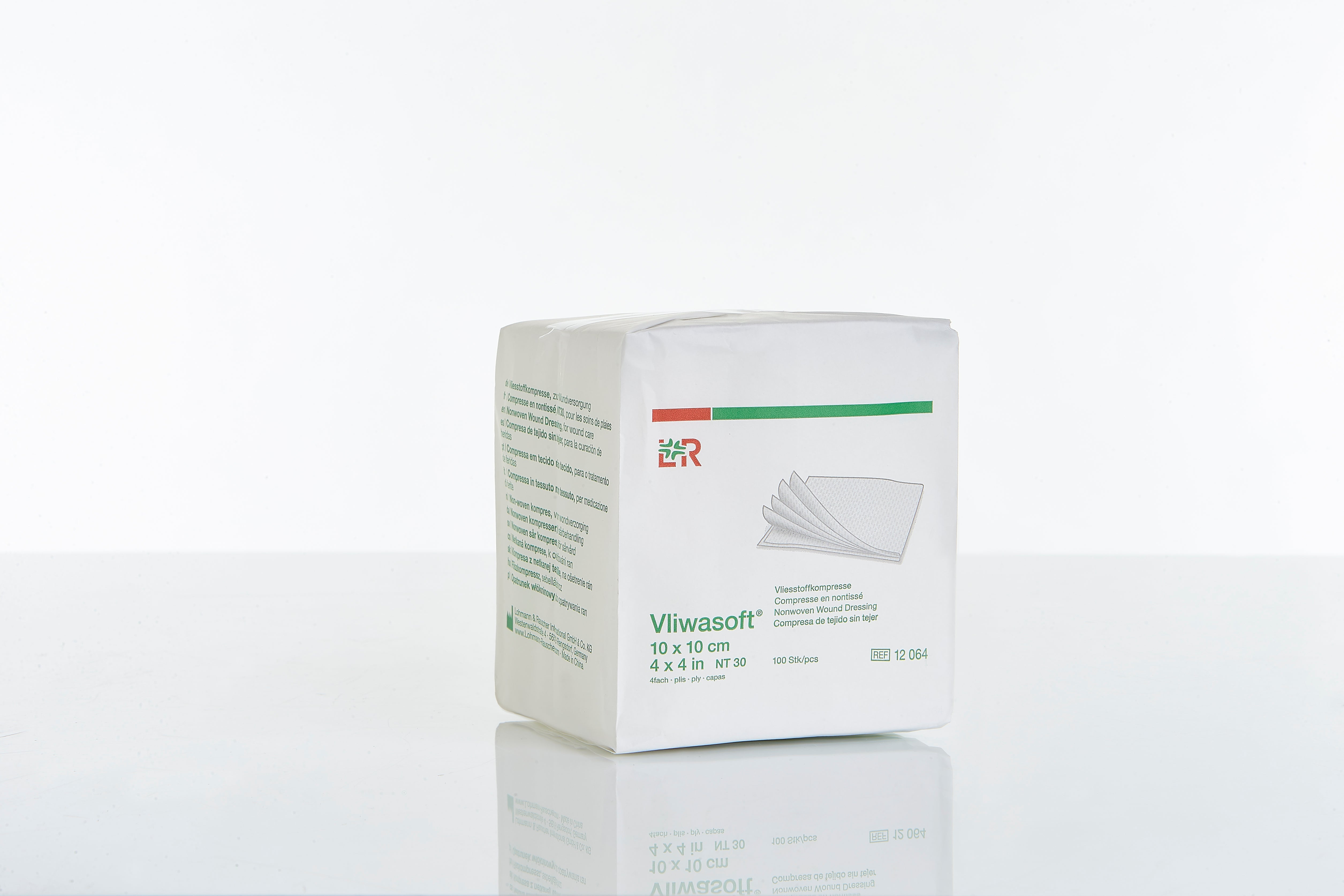 Vliwasoft Vlieskompresse 10 x 10 cm unsteril (100 Stück / 4fach) - Lohmann & Rauscher REF 12064