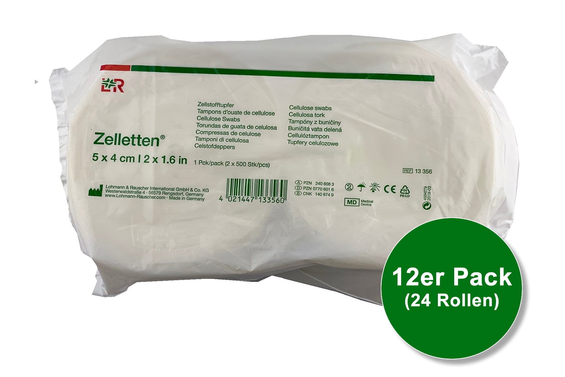 Zelletten Zellstofftupfer - Kartonware (12.000 Stück / 5 x 4 cm) - Lohmann & Rauscher REF 13356 - Speziell für Kosmetik Studios