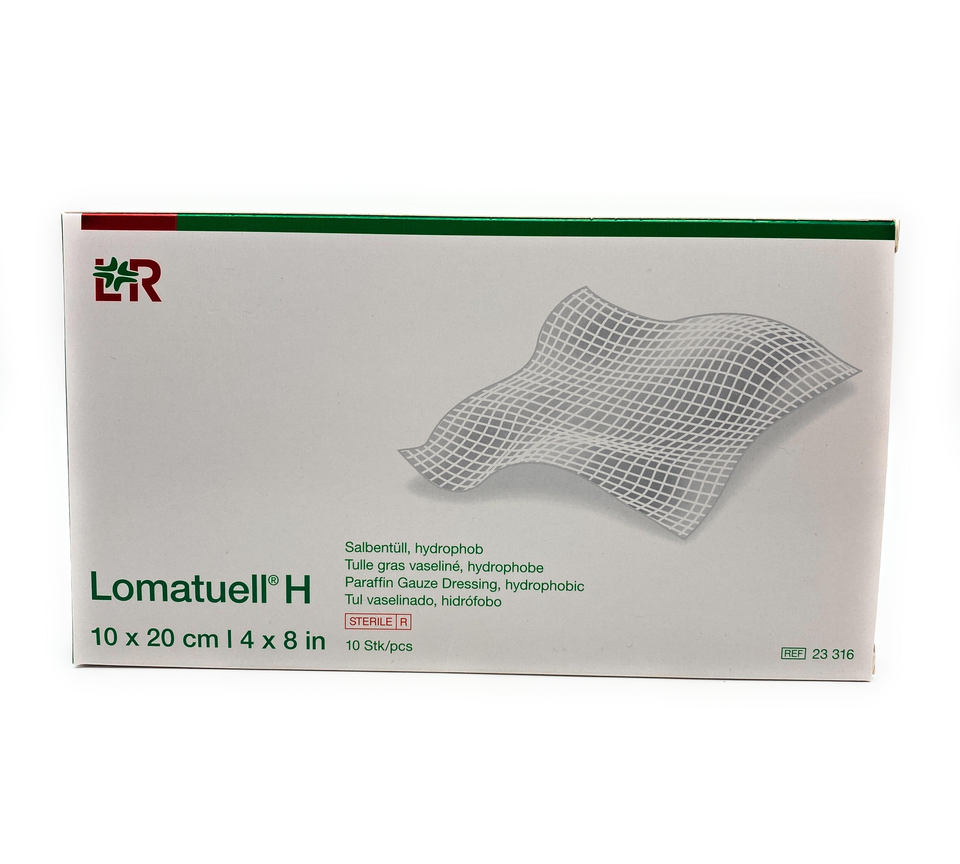 Lomatuell H | Salbentüll | 10cm x 20cm | Sterile | Hydrophob | 10 Stk