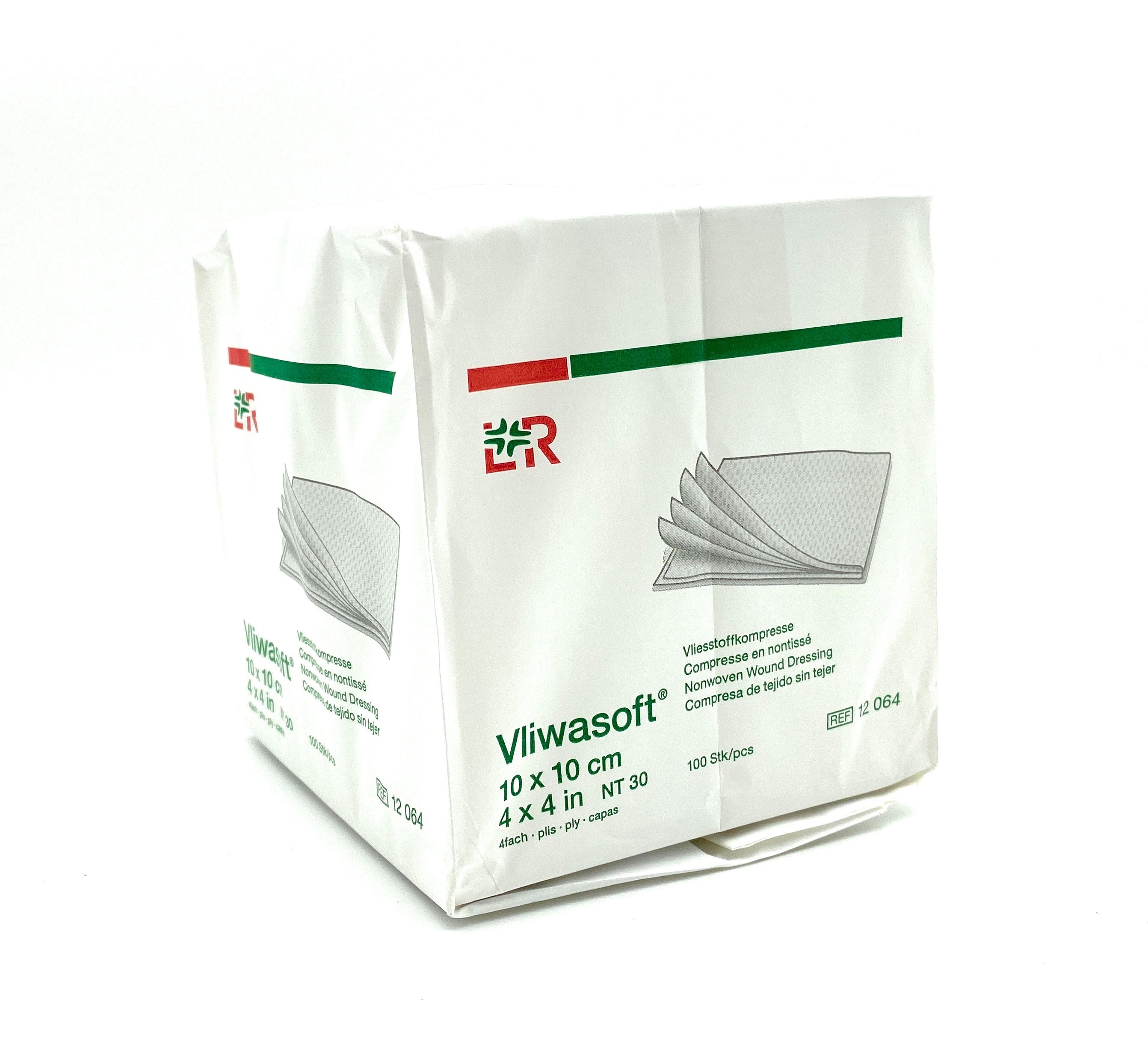 1 - 20 Packungen Vliwasoft Vlieskompresse 10 x 10 cm unsteril | 100 Stck | 4fach | 12064