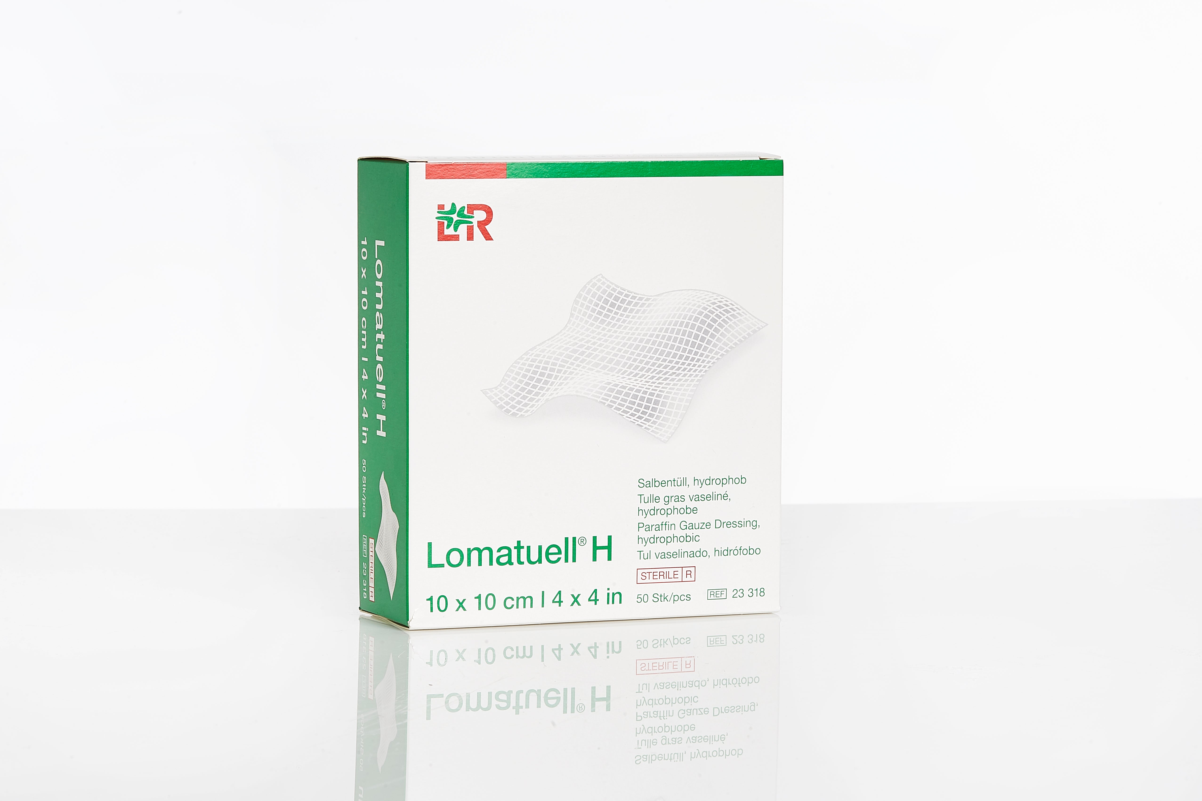 Lomatuell H Salbentüll 10 x 10 cm (50 Stück / sterile / hydrophob) - Lohmann & Rauscher REF 400361