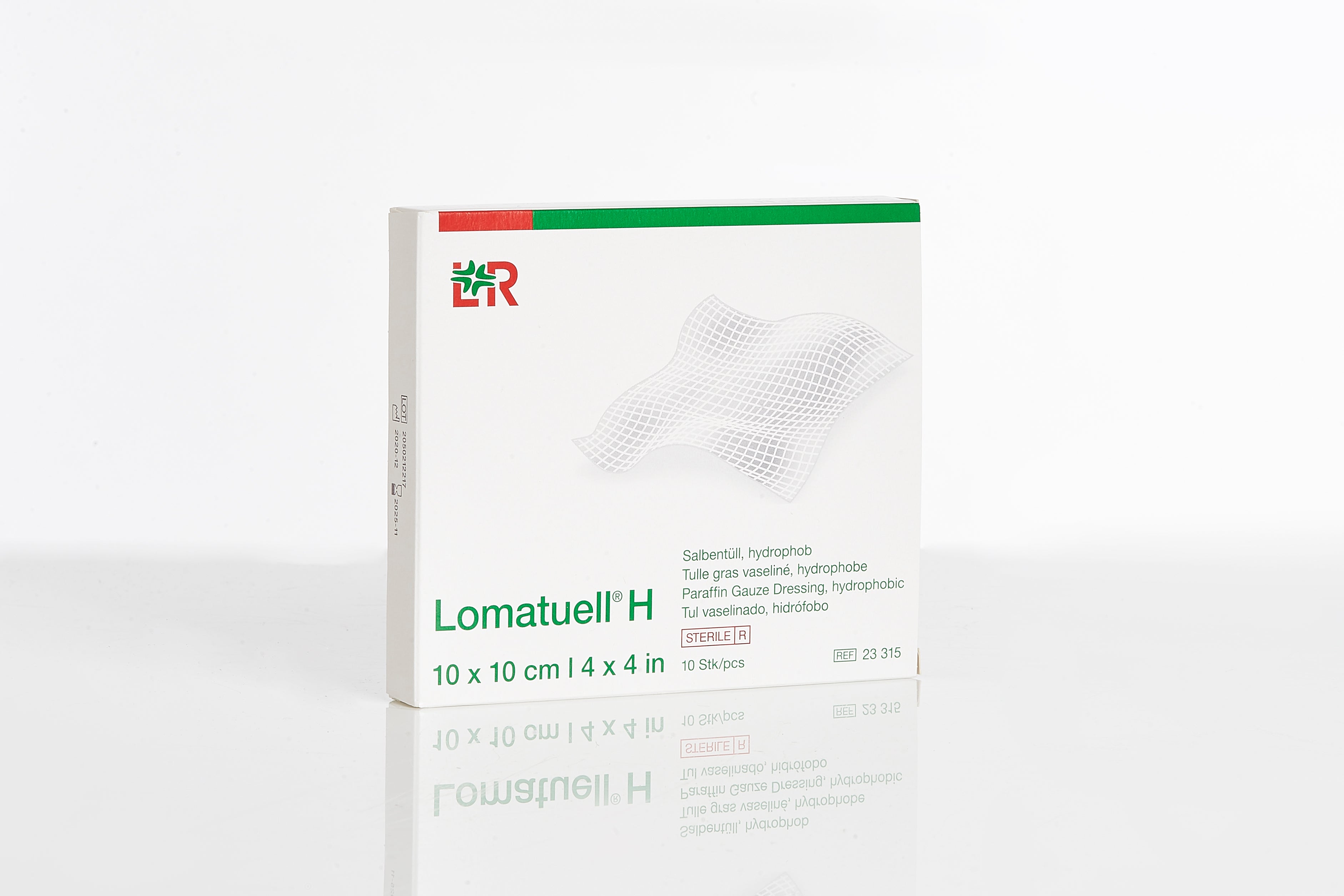 Lomatuell H Salbentüll 10 x 10 cm (10 Stück / sterile / hydrophob) - Lohmann & Rauscher REF 400358